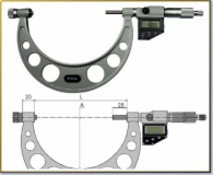 Digital Micrometer with exchangeable Anvils