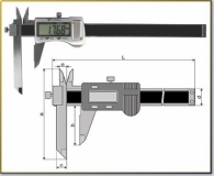 Digital Caliper withmoveable measuring Jaws